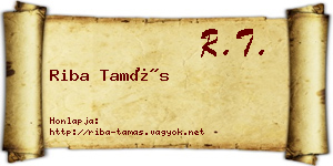 Riba Tamás névjegykártya